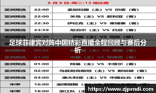 足球菲律宾对阵中国精彩直播全程回顾与赛后分析